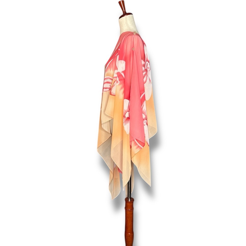 Unbranded Orange Floral Button Accent Swim Cover One Size - Picture 2 of 3